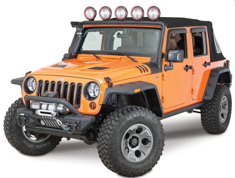 JEEP WRANGLER JK 2007-2017 IÇIN UYUMLU HURRICANE CAMURLUK KABARTMA SETI (DODIK) (LEDLI)